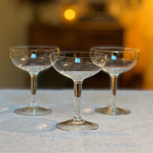 French coupe wine glasses (s/3) - Picture 1 of 4